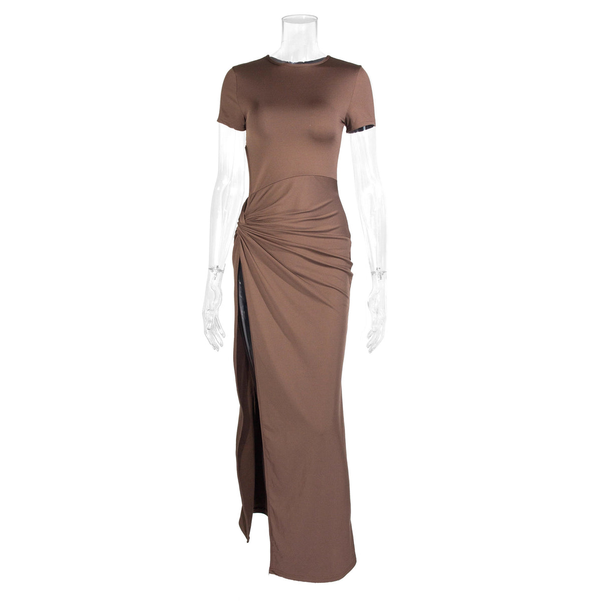 Cocoa Cut-Out Wrap Maxi Dress
