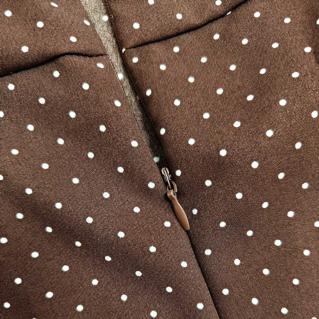 Cocoa Polka-Dot Halter Mini Dress